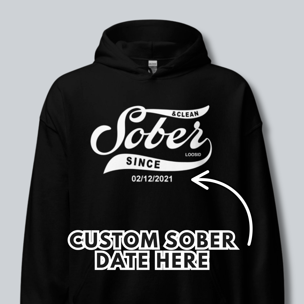 Recovery Hoodie | Sober Since Men's Hoodie with Custom Sobriety Date