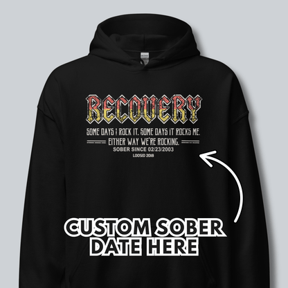 Recovery Hoodie | Men's Recovery Rock Hoodie with Personalized Date