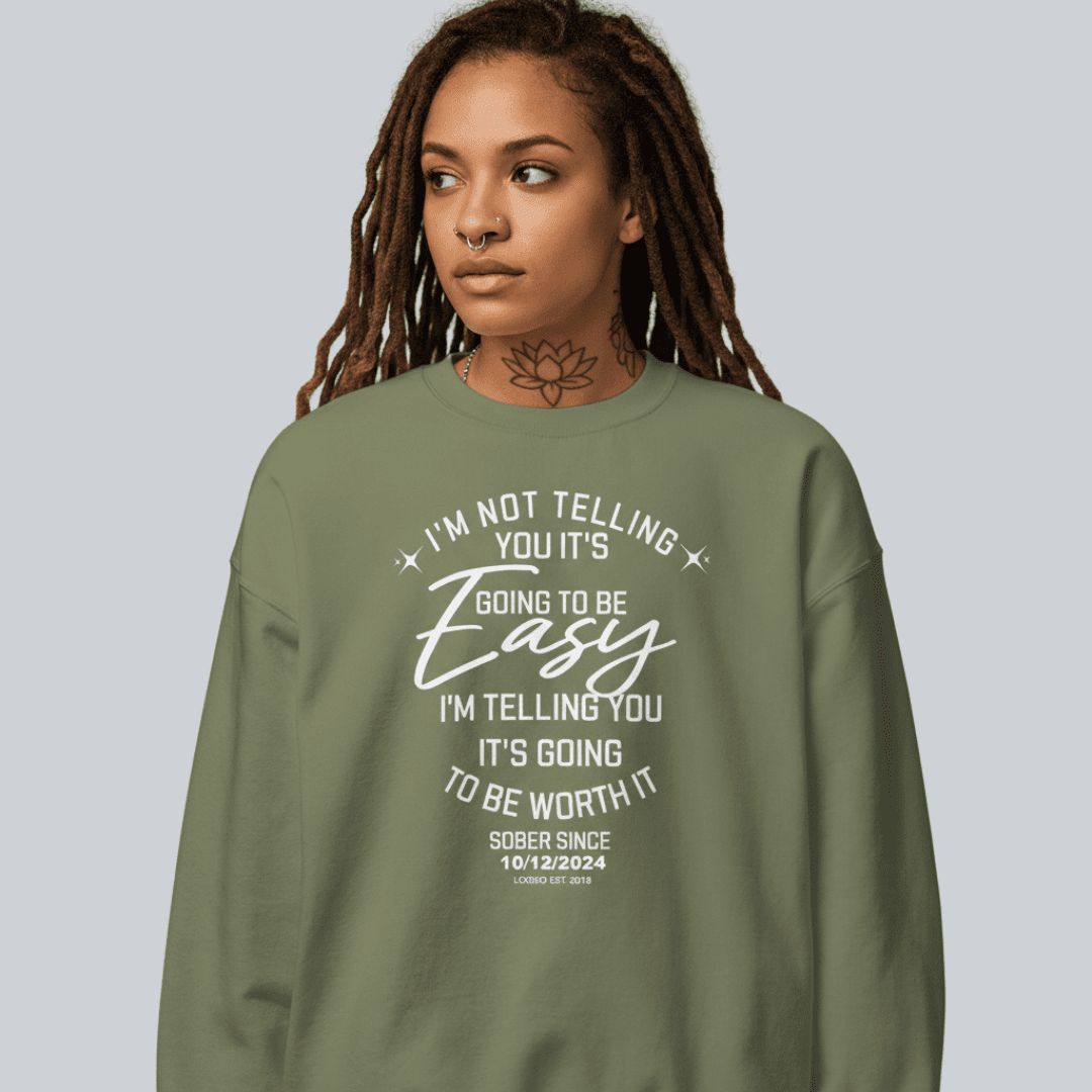 I’m Not Telling Sobriety Sweatshirt | Custom Recovery Date