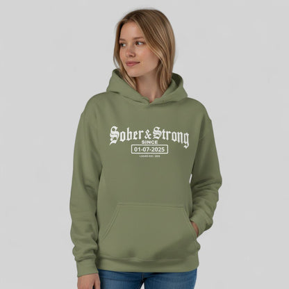 Recovery Hoodie | Women’s Old School Sober Hoodie with Custom Date