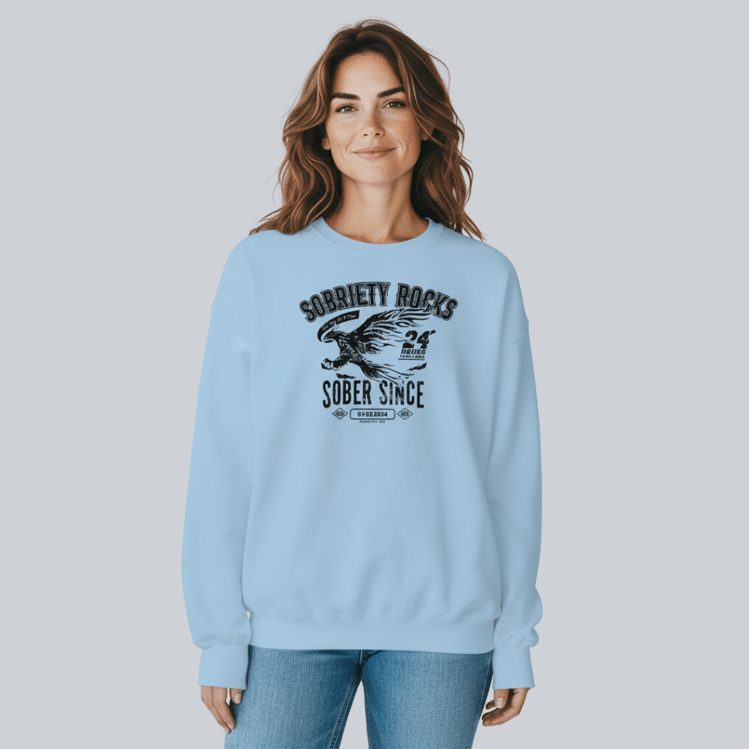 Sobriety Rocks | Women's Sober Since Sweatshirt with Custom Sobriety Date