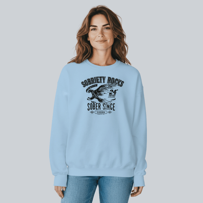 Sobriety Rocks | Women's Sober Since Sweatshirt with Custom Sobriety Date