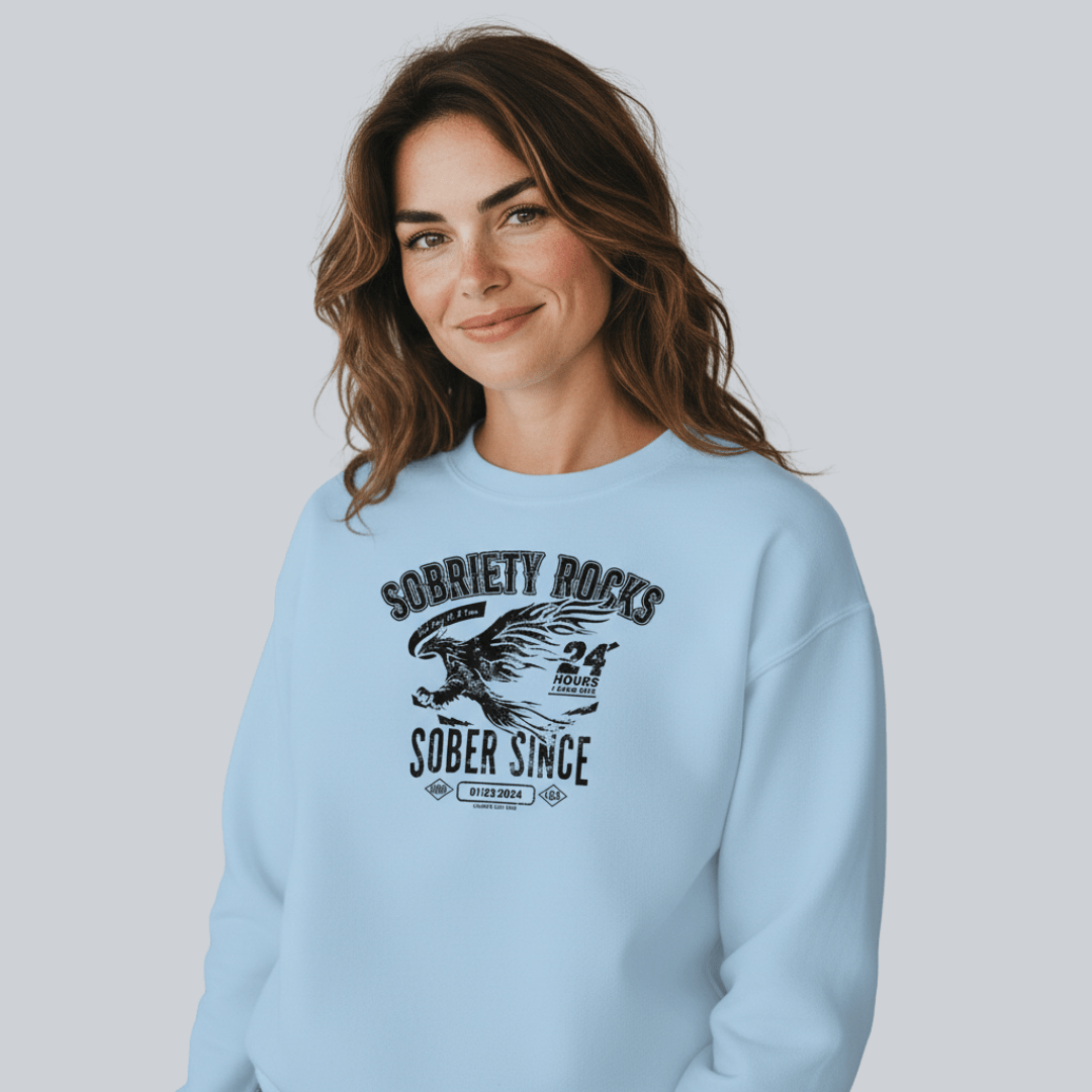 Sobriety Rocks | Women's Sober Since Sweatshirt with Custom Sobriety Date