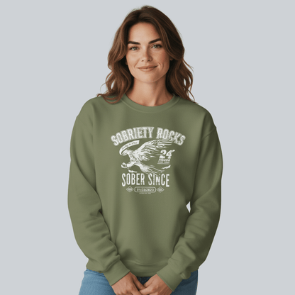 Sobriety Rocks | Women's Sober Since Sweatshirt with Custom Sobriety Date