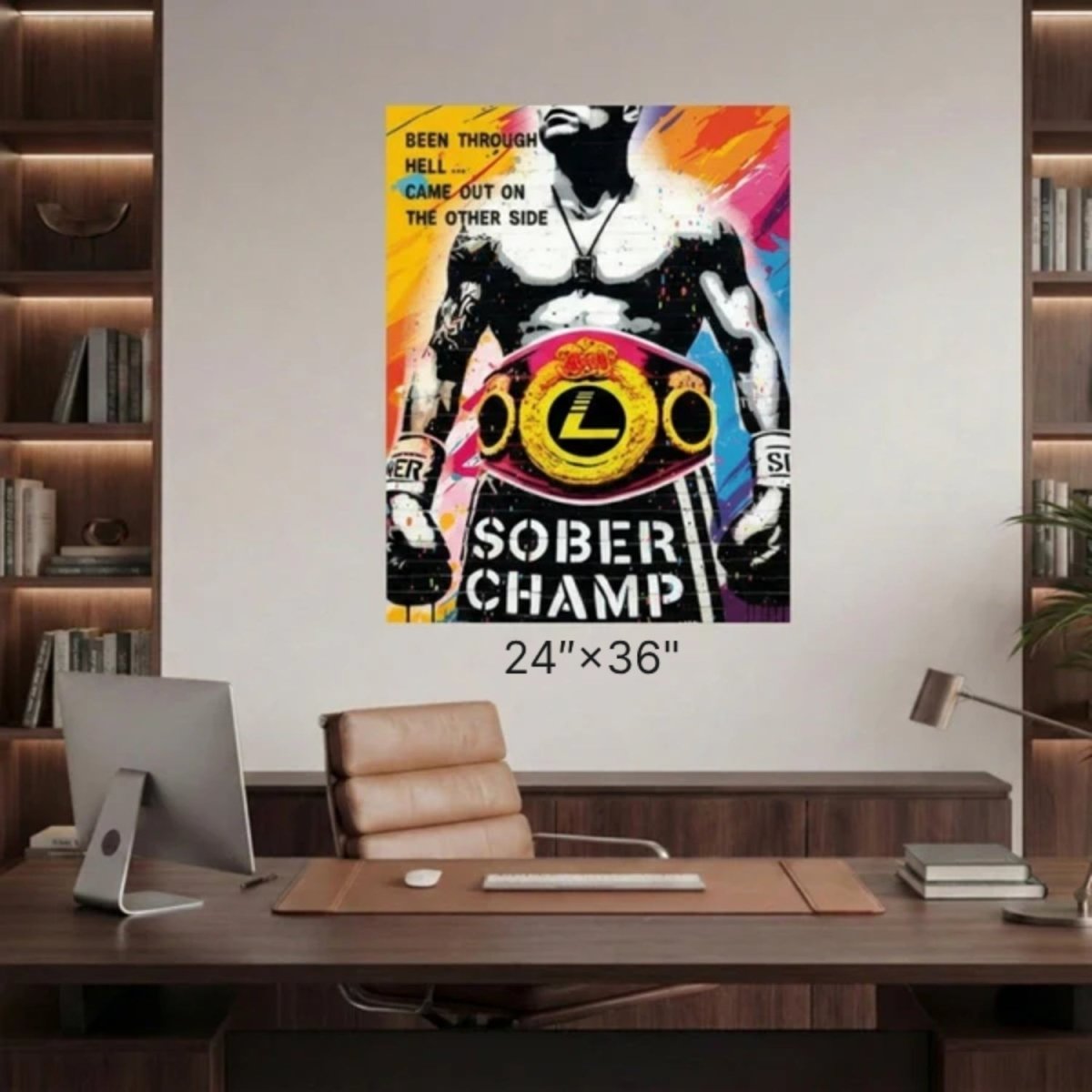 Sober Champ Men Sober Poster