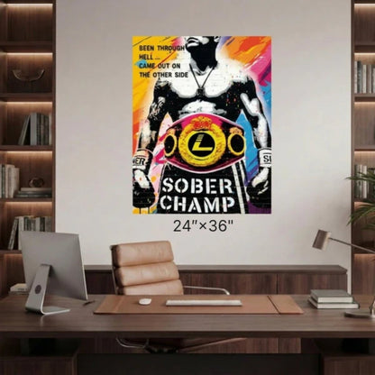 Loosid Sober Champ Men Sober Sobriety Art featuring the design