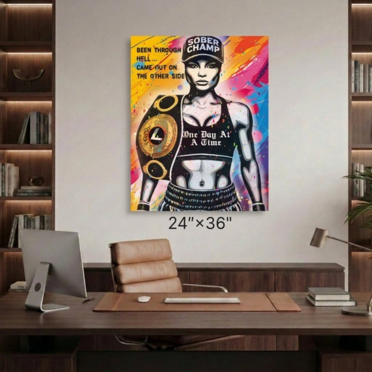Sober Champ Women Sober Sobriety Art flat lay styled image (view 3)