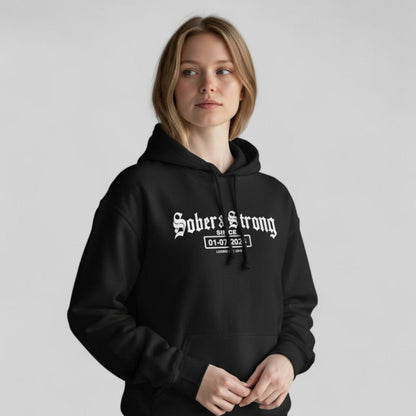 Recovery Hoodie | Women’s Old School Sober Hoodie with Custom Date