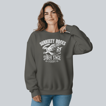 Sobriety Rocks | Women's Sober Since Sweatshirt with Custom Sobriety Date