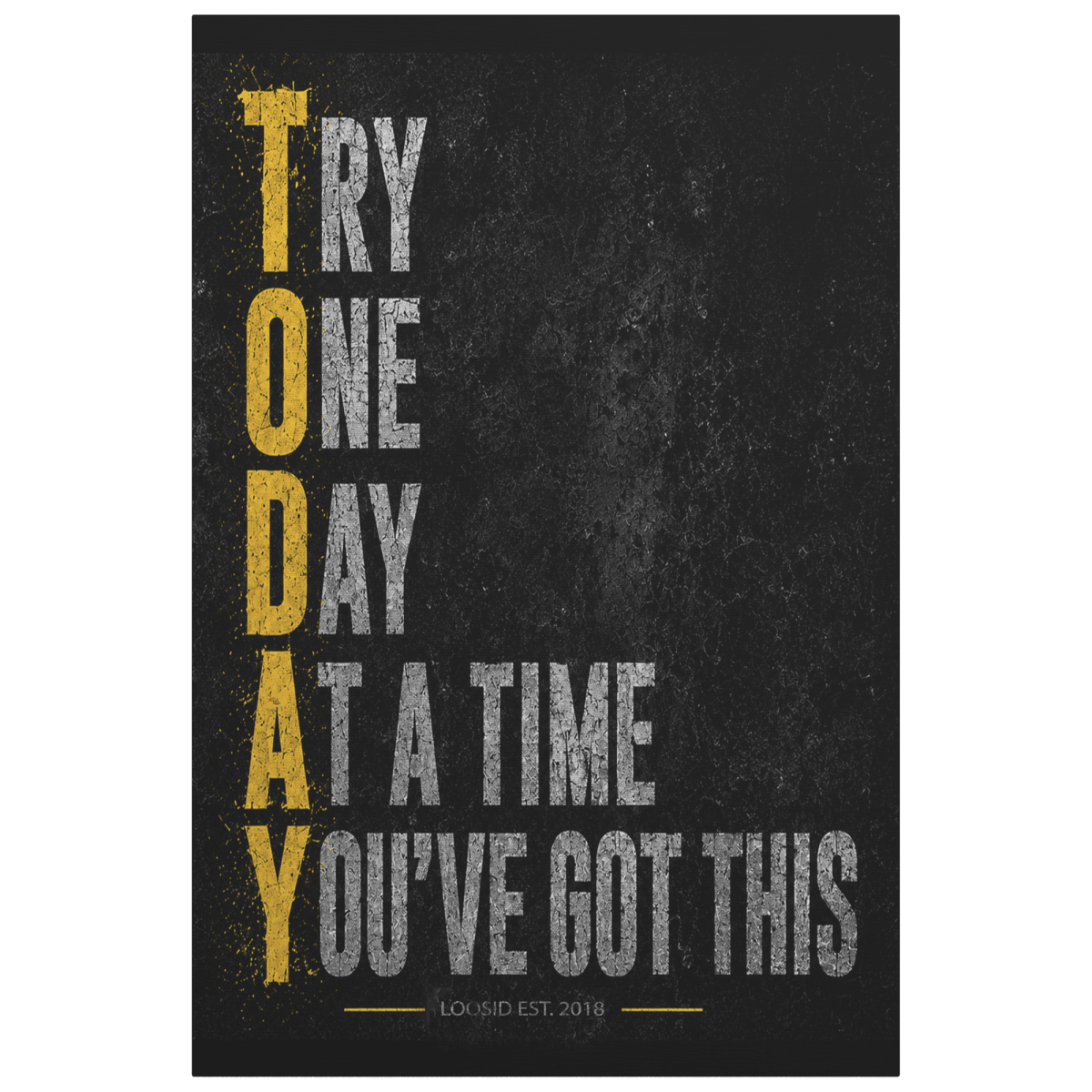 Sobriety Art | Try One Day At A Time Canvas Wall Art