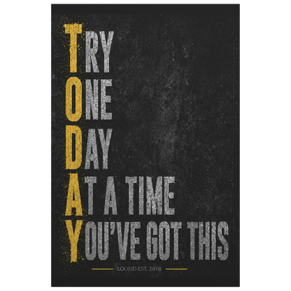 Sobriety Art | Try One Day At A Time Canvas Wall Art