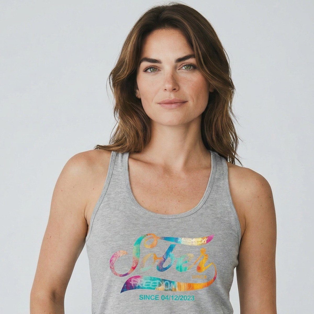 Sober T Shirt | Women’s Sober Since Racerback Tank with Date
