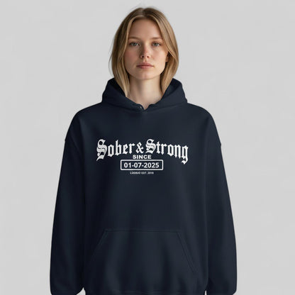 Recovery Hoodie | Women’s Old School Sober Hoodie with Custom Date