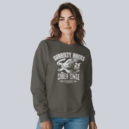 Sobriety Rocks | Women's Sober Since Sweatshirt with Custom Sobriety Date