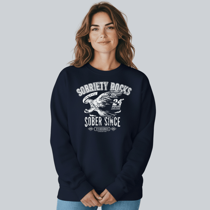 Sobriety Rocks | Women's Sober Since Sweatshirt with Custom Sobriety Date