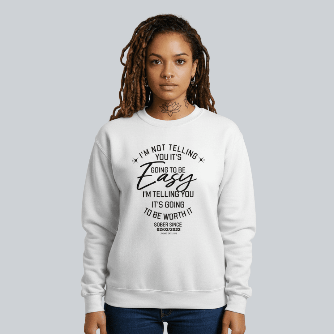 I’m Not Telling Sobriety Sweatshirt | Custom Recovery Date