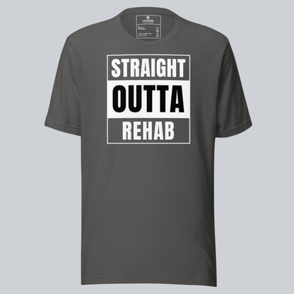 Straight Outta Rehab Sober T Shirt close-up view (view 12)