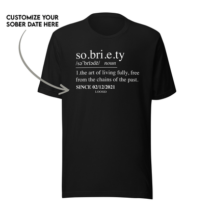 Sobriety Definition Men's T-Shirt w/Personalize Sober Date
