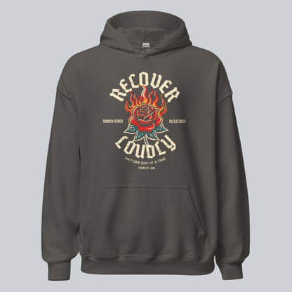 Recovery Hoodie | Recover Loudly Women’s Custom Sobriety Date