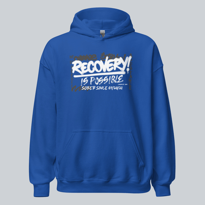 Recovery Hoodie | Men’s Recovery Is Possible Hoodie with Date