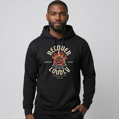 Recovery Hoodie | Recover Loudly Custom Sobriety Date Hoodie