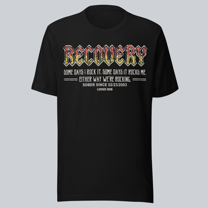 Recovery T-shirt | Men's Recovery Rock T-shirt with Personalized Date