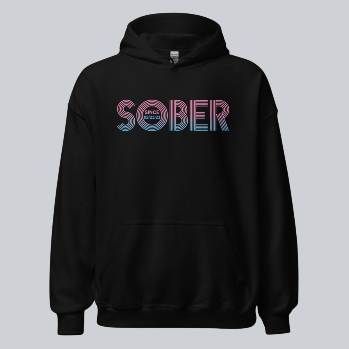 Recovery Hoodie | Retro Sobriety Date Hoodie with Personalized Date