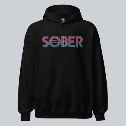 Recovery Hoodie | Retro Sobriety Date Hoodie with Personalized Date