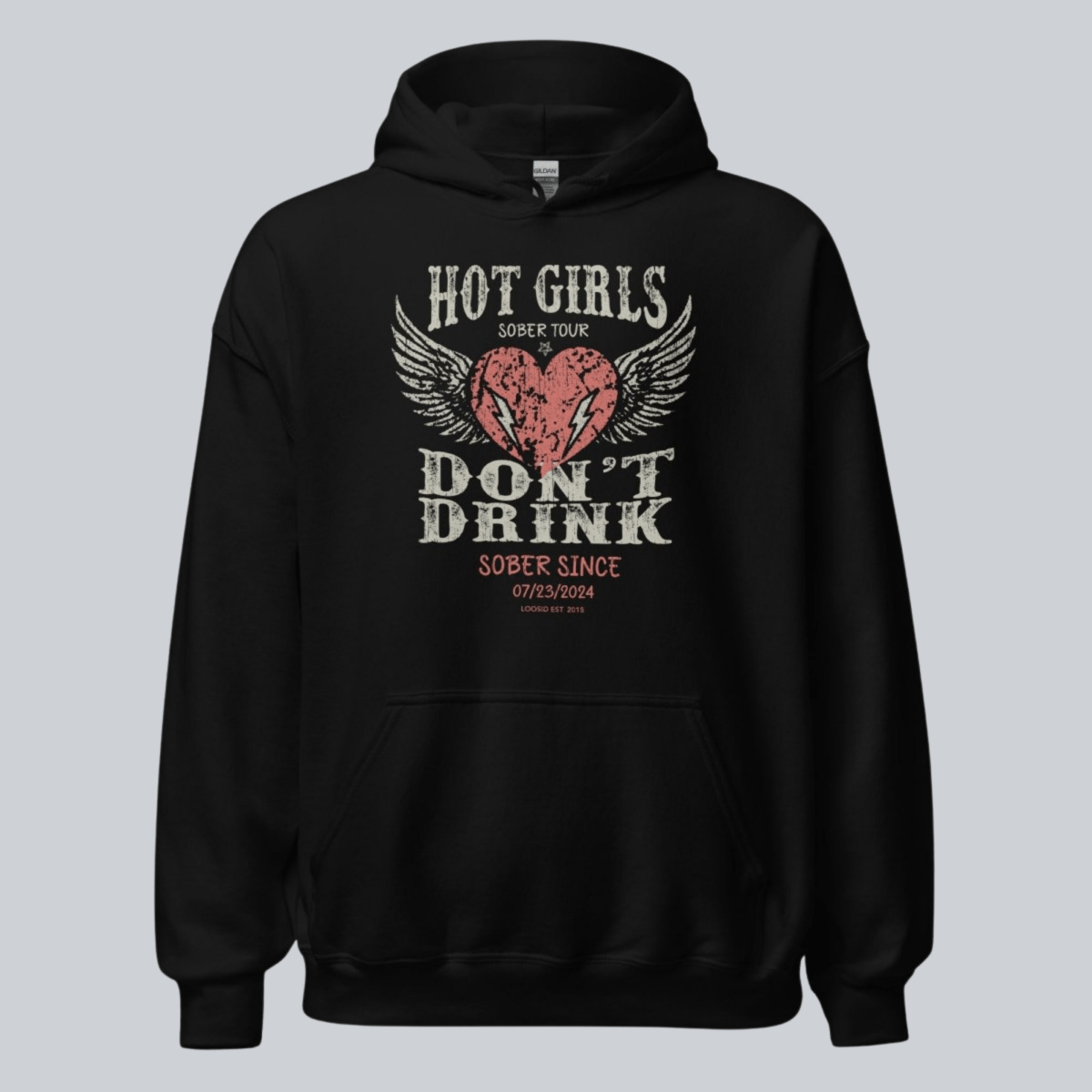 Recovery Hoodie | Hot Girls Custom Sobriety Date Hoodie
