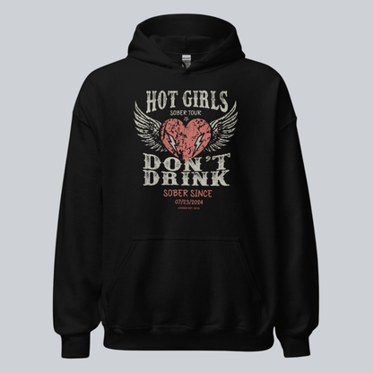 Recovery Hoodie | Hot Girls Custom Sobriety Date Hoodie