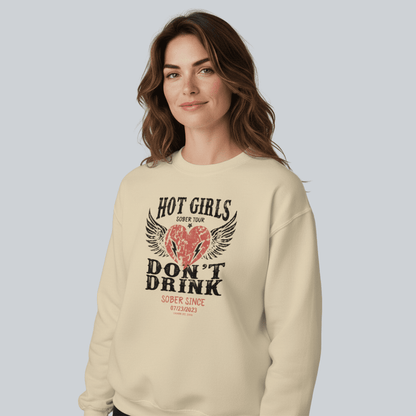 Hot Girls Sobriety Sweatshirt | Custom Recovery Date