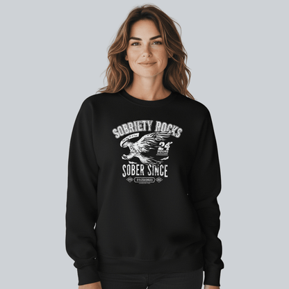 Sobriety Rocks | Women's Sober Since Sweatshirt with Custom Sobriety Date