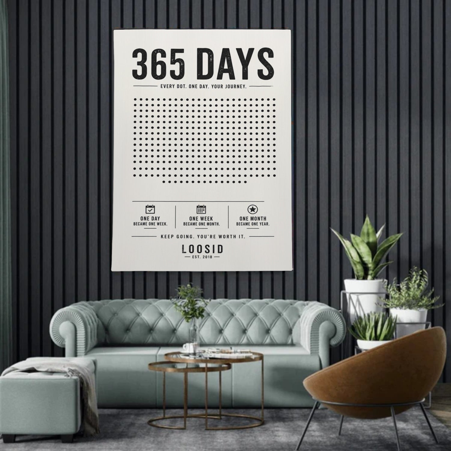 Sobriety Art | 365 Days canvas Wall Art