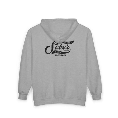 Recovery Zip Hoodie | Men's Sober Since Front & Back Print