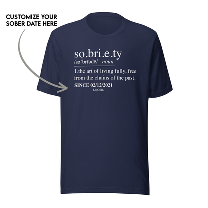 Sobriety Definition Men's T-Shirt w/Personalize Sober Date
