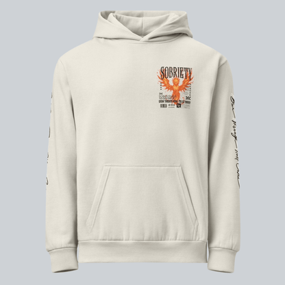 Cream Phoenix Reborn Recovery Hoodie ULTRA Premium Garment Dyed | Sober Hoodie Limited Edition