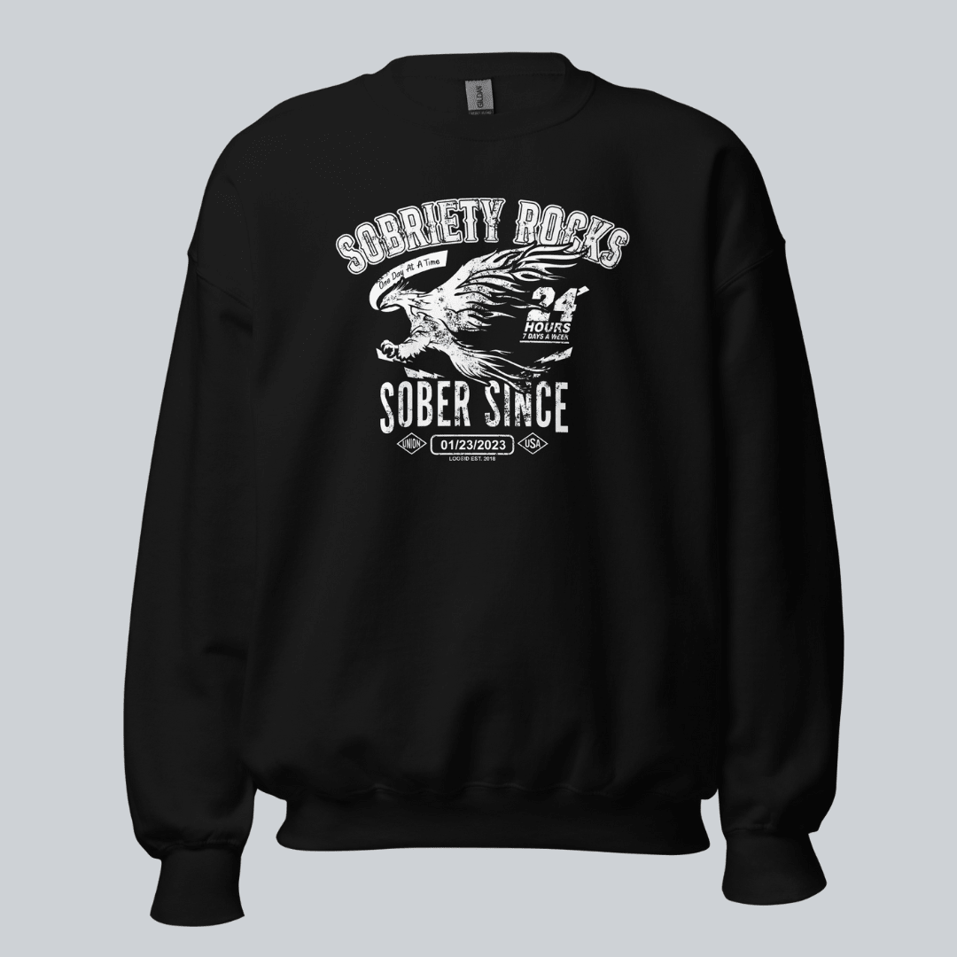 Sobriety Rocks | Women's Sober Since Sweatshirt with Custom Sobriety Date