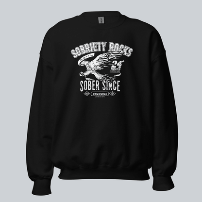 Sobriety Rocks | Women's Sober Since Sweatshirt with Custom Sobriety Date
