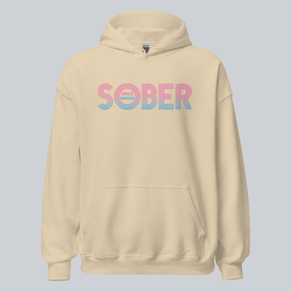 Recovery Hoodie | Retro Sobriety Date Hoodie with Personalized Date