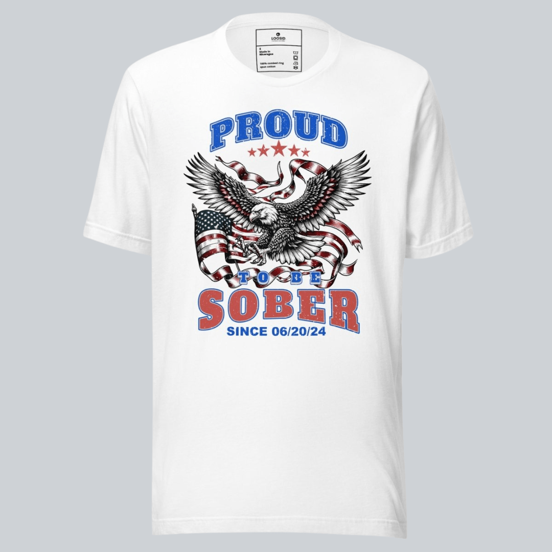 Sober T Shirt | Proud To Be Sober Tee with Personalized Date