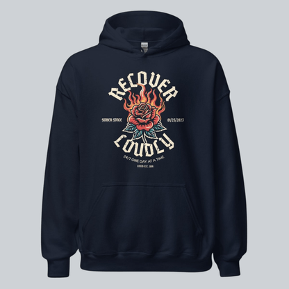 Recovery Hoodie | Recover Loudly Custom Sobriety Date Hoodie