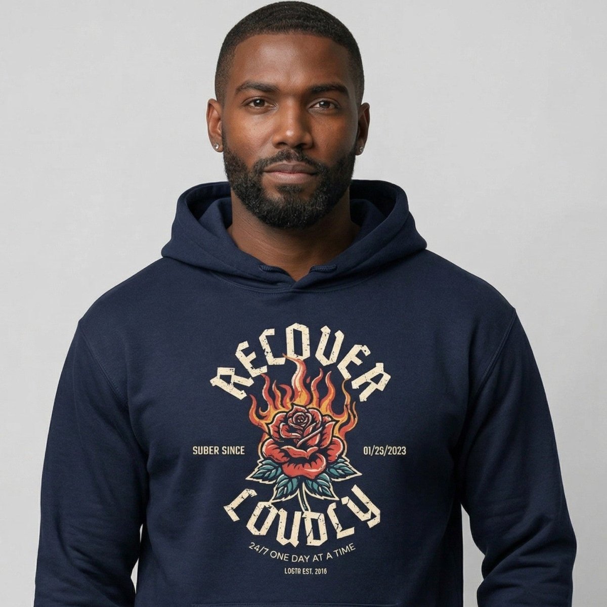 Recovery Hoodie | Recover Loudly Custom Sobriety Date Hoodie