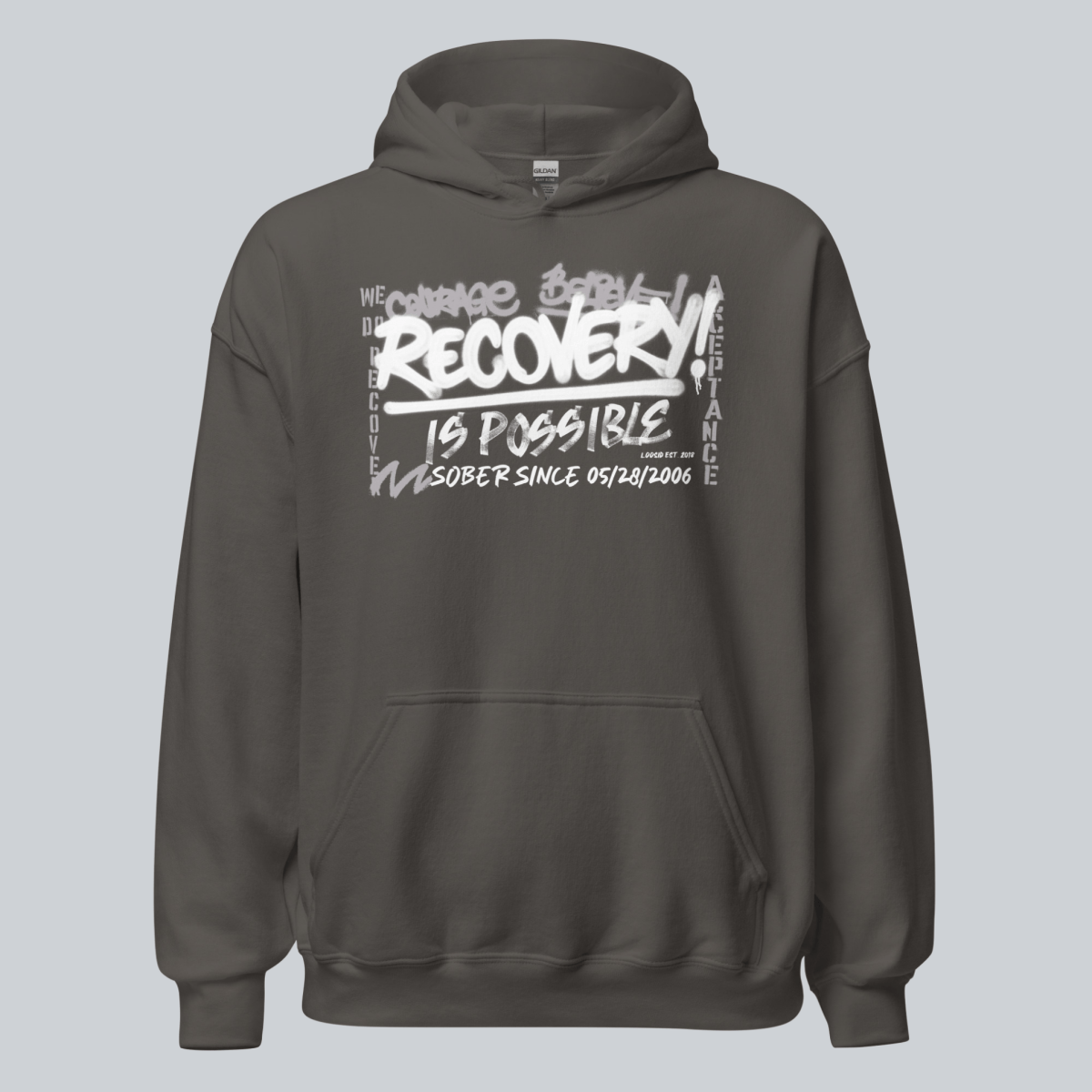 Recovery Hoodie | Men’s Recovery Is Possible Hoodie with Date