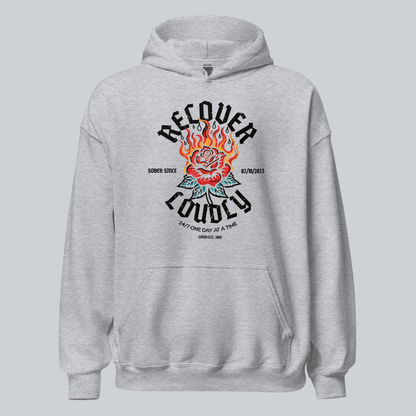 Recovery Hoodie | Recover Loudly Women’s Custom Sobriety Date