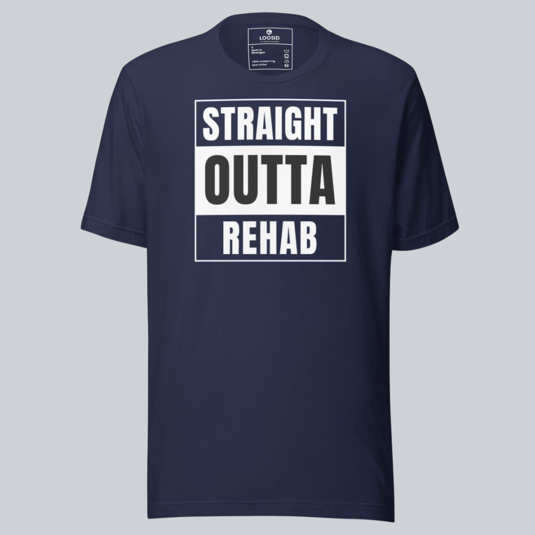 Straight Outta Rehab Sober T Shirt side view (view 6)