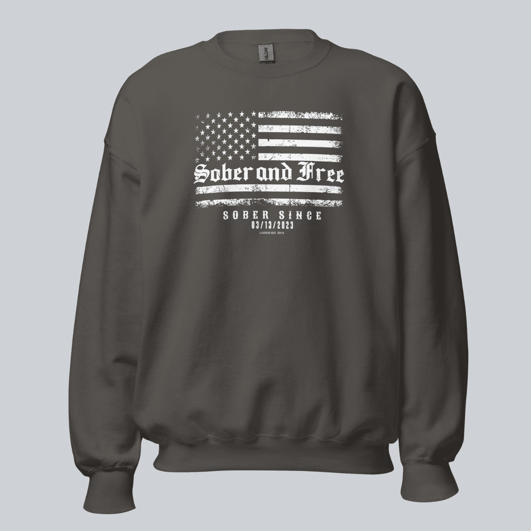 Sober and Free Sobriety Sweatshirt | Custom Recovery Date