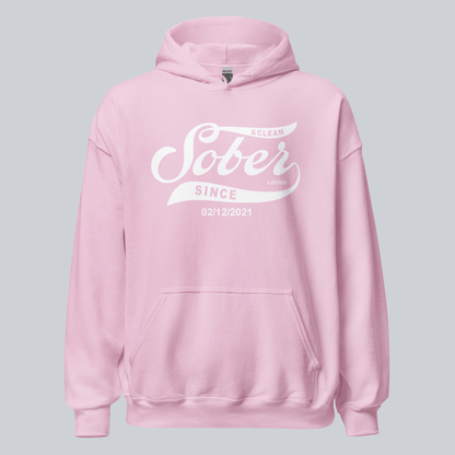 Recovery Hoodie | Women's Sober Since Hoodie with Custom Sober Date