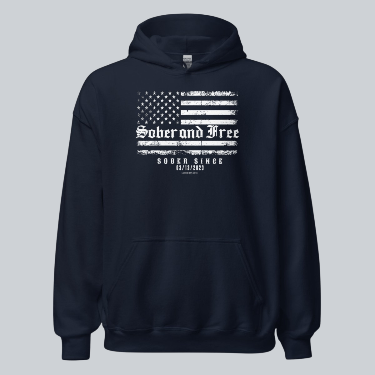 Recovery Hoodie | Sober and Free Custom Sobriety Date Hoodie