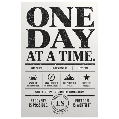 Sobriety Art | One Day At A Time Canvas Wall Art