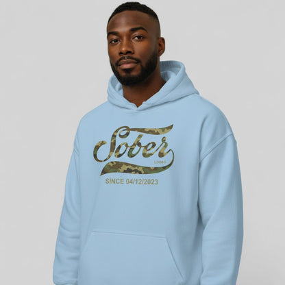 Recovery Hoodie | Sober Since Camo Hoodie with Personalized Date